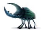  arthropod beetle cryptid-creations horn insect rhinoceros_beetle simple_background solo 