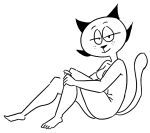 2017 4_toes anthro bedroom_eyes bent_arm bent_legs big_breasts big_eyes biped black_and_white breasts closed_smile dark_ears dark_eyebrows dark_nose dark_whiskers digital_drawing_(artwork) digital_media_(artwork) domestic_cat erect_nipples eyebrows eyelashes feet felid feline felis female fingers freckled_face freckles half-closed_eyes hands_on_leg hands_on_own_leg humanoid_feet humanoid_hands long_eyelashes looking_at_viewer mammal mature_anthro mature_female monochrome mother_puss mouth_closed narrowed_eyes nipples nude nude_anthro nude_female pinup plantigrade pose prick_ears seductive side_view simple_background sitting smaggthesmug smile smiling_at_viewer solo tail the_complex_adventures_of_eddie_puss thick_thighs thin_eyebrows toes whiskers white_background