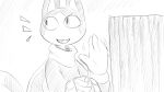  animal_crossing anthro clothed clothing cute_fangs domestic_cat dragonweirdo emanata felid feline felis hi_res looking_at_another male mammal nintendo pupils rover_(animal_crossing) scarf slit_pupils smile solo wave 