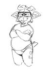  anthro black_and_white black_eyes bovid briefs caprine clothing crossed_arms eyewear gary_(tinydeerguy) glasses goat half-closed_eyes hi_res horn male mammal monochrome narrowed_eyes pantsless_anthro pantsless_male shirt simple_background sketch solo tinydeerguy tongue tongue_out topwear underwear white_background 