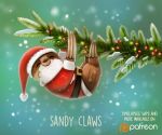  christmas christmas_tree cryptid-creations holidays mammal pilosan santa_claus sloth snow solo tree xenarthran 