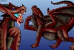  anthro atreius bodily_fluids buggutzz claws digital_media_(artwork) dragon duo english_text fauxjade feral fur generation_2_pokemon hi_res male male/male mammal membrane_(anatomy) membranous_wings mythological_creature mythological_scalie mythology neck_bulge nightwing_(wof) nintendo open_mouth oral_vore pokemon pokemon_(species) saliva saliva_on_tongue scalie skywing_(wof) text tongue tongue_out typhlosion vore wings wings_of_fire 