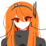  1girl a.i._voice cable closed_mouth hair_between_eyes headlamp highres long_hair looking_at_viewer mei_(meiday_mise) no_lineart orange_eyes orange_hair portrait radio_antenna simple_background straight_hair utau white_background 