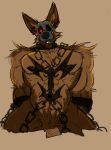  absurd_res alejandrogsd_(artist) canid canid_demon canine canis chain demon domestic_dog german_shepherd hellhound herding_dog hi_res macro mammal muscular pastoral_dog pecs penis pubes shackles thanatos_(character) 