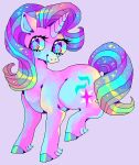 2018 aliasing colorful_theme cutie_mark digital_media_(artwork) equid equine eyelashes feathering female friendship_is_magic fur hair hasbro hooves horn iridescent low_res mammal mane multicolored_hair my_little_pony mythological_creature mythological_equine mythology oekaki purple_background purple_body purple_eyes purple_fur quadruped shaded simple_background solo sparkles sparkling_hair sparkling_mane starlight_glimmer_(mlp) starry_eyes suippupupu unicorn