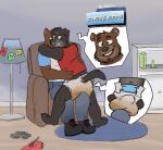  anthro bear bodily_fluids canid canine canis diaper domestic_dog duo feces genital_fluids jock male male/male mammal messy overweight peeing pooping possumkiddo slightly_chubby soiling urine wet wetting 