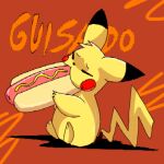  absurd anthro big_mouth_(anatomy) food generation_1_pokemon hot_dog looking_pleasured male nintendo pikachu pokemon pokemon_(species) solo unknown_artist 