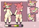  2024 anthro balls butt choker curvy_figure deerling drawcat13 erection eyewear eyewear_only fluffy fluffy_tail fur generation_5_pokemon genitals glasses glasses_only hair hi_res hourglass_figure humanoid_genitalia humanoid_penis jewelry male necklace nintendo noelle_evilyn_(character) nude penis pink_body pink_fur pink_hair pokemon pokemon_(species) simple_background solo spring_deerling tail trans_(lore) trans_woman_(lore) wearing_glasses 