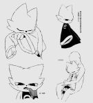 acting_like_a_cat anthro clothing duo finger_in_mouth hi_res korean_text licking male nine_sols robe self_lick sitting sitting_on_another text tongue yi_(nine_sols) 