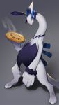  ambiguous_gender bow bunny_costume clothed clothed_feral clothing costume digitigrade feral food hi_res hongdeng legendary_pok&eacute;mon lugia nintendo pizza pok&eacute;mon pok&eacute;mon_(species) red_eyes ribbons solo video_games wristband 