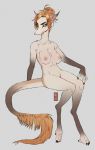  2019 anthro breasts digital_media_(artwork) female fur hair hecatta hi_res hybrid mammal nipples nude simple_background solo 