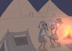  absurd_res anthro archaeological_dig archaeologist archaeologist_hat bandage bandaged_foot bare_chest barefoot bottomwear breasts campfire canon_couple clothed clothing diaxis disney ducktales ducktales_(2017) duo egyptian excited excited_expression excited_female exposed_breasts featureless_breasts feet female female/female fluffy_breasts fluffy_chest hat headgear headwear hi_res lena_(ducktales) non-mammal_breasts open_clothing open_shirt open_topwear overjoyed pyramid shirt skirt tent the_adventures_of_webby_and_lena topwear webby_vanderquack wives 