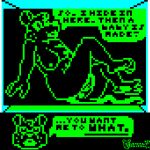  2-bit anthro anus breasts curling_toes dated deus_ex_machina_(1984) dialogue digital_media_(artwork) english_text feet female genitals head_tuft leaning leaning_backward lendri_mujina mammal mouse murid murine nipples nude pixel_(artwork) pussy rodent signature sitting solo speech_bubble text the_last_mouse_on_earth tuft zx_spectrum 