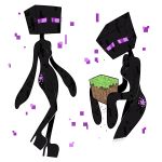  1:1 2019 enderman female hi_res humanoid looking_at_viewer minecraft miscon not_furry nude simple_background solo video_games white_background 