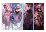  4girls alternate_costume bikini black_bikini blonde_hair braid breasts cherry_blossoms cleavage fate/grand_order fate_(series) grey_hair jacket jacket_over_swimsuit japanese_clothes jeanne_d&#039;arc_(alter)_(fate) jeanne_d&#039;arc_(alter_swimsuit_berserker) jeanne_d&#039;arc_(fate) jeanne_d&#039;arc_(fate)_(all) katana kimono large_breasts long_braid multiple_girls obi planted_weapon sash single_braid standing standing_on_one_leg swimsuit swimsuit_under_clothes sword thigh_gap weapon yellow_eyes zanyak 