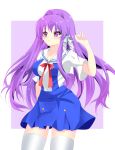  clannad clannad_after_story cleavage fujibayashi_kyou key kotakkun seifuku thighhighs 