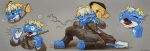  anthro asphyxiation canid canine canis clothing domestic_dog dragon duo fur furred_dragon furred_scalie hat headgear headwear hi_res him_army horn male mammal mythological_creature mythological_scalie mythology scalie simple_background 