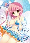  asakura_hayate bikini breasts majo_koi_nikki miyoshi_haruna nipples open_shirt qoobrand swimsuits umbrella wardrobe_malfunction 