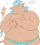  &lt;3 anthro blue_hair brown_fur buta5kawa fur gouryou hair hi_res male mammal nipples overweight overweight_male simple_background solo suid suina sus_(pig) tokyo_afterschool_summoners video_games white_background wild_boar 