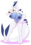  2019 absurd_res anthro big_breasts breasts female hi_res legendary_pok&eacute;mon lugia mirapony nintendo nipples nude open_mouth pok&eacute;mon pok&eacute;mon_(species) pussy solo tongue video_games 
