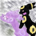  ambiguous_gender black_fur blush breath ditto duo eeveelution from_behind fur jelly low_res nintendo pok&#233;mon pokemon purple_body purple_eyes sex spots umbreon video_games 