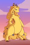  ampharos blonde_hair female fuf fur hair hi_res long_hair mega_ampharos mega_evolution nintendo pok&eacute;mon pok&eacute;mon_(species) semi-feral smile solo video_games yellow_fur 