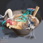 animated bowl broth chopsticks container dragon dustyerror eastern_dragon eyewear female food generation_3_pokemon glasses hair hi_res humor milotic mythological_creature mythological_scalie mythology nintendo noodle_(disambiguation) noodles pokemon pokemon_(species) pun relaxed_expression relaxing reptile scalie serpentine snake trans_(lore) trans_woman_(lore) whiskers