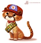 badge cheetah clothing cryptid-creations cub felid feline hat headgear headwear mammal sash solo young 