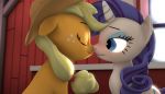  2019 3d_(artwork) 3d_animation animated applejack_(mlp) barn digital_media_(artwork) duo earth_pony equid equine female female/female feral fishimira french_kissing friendship_is_magic horn horse kissing mammal my_little_pony pony rarity_(mlp) source_filmmaker unicorn 