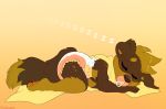  5_fingers anthro bedding blanket canid canine canis cub diaper domestic_dog eyes_closed female lying mammal pacifier pawpads paws sleeping strawberryneko young 