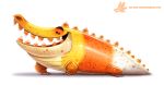  candy_corn crocodile crocodilian crocodylid cryptid-creations food food_creature reptile scalie solo 