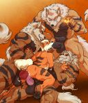  anal animal_genitalia animal_penis anthro arcanine balls big_penis canid canine canine_penis cum cum_in_ass cum_inside double_penetration fellatio gangbang group group_sex growlithe hi_res knot male male/male mammal muscular muscular_male nintendo oral penetration penile penis pok&eacute;mon pok&eacute;mon_(species) sex size_difference toes video_games wfa 