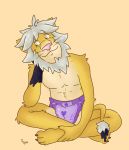  2019 diaper felid feline fur hi_res lion male mammal pantherine paws simple_background smile thaasteo yellow_fur 