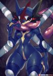  amphibian areola ash_greninja breasts eyelashes female front_view girlsay greninja hi_res looking_at_viewer nintendo nipples non-mammal_breasts pok&eacute;mon pok&eacute;mon_(species) pussy small_breasts small_waist solo video_games wide_hips 