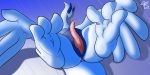  2019 2:1 3_toes 4_fingers animal_genitalia anus avian barefoot bird blue_belly brown_eyes butt erection feathers fol genital_slit hi_res legendary_pok&eacute;mon lugia lying male nintendo nude on_back open_mouth penis pink_penis pok&eacute;mon pok&eacute;mon_(species) precum semi-anthro simple_background slit solo tapering_penis toes tongue video_games white_feathers wings 