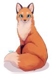  absurd_res black_fur blue_eyes canid canine color_fox dipstick_tail feral fox full-length_portrait fur hi_res inner_ear_fluff looking_at_viewer mammal multicolored_fur multicolored_tail orange_fur portrait simple_background solo tan_fur white_background 