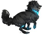  2019 alpha_channel black_fur black_lips blue_pawpads canid canine canis digital_media_(artwork) feral fur grypwolf mammal pawpads simple_background smile solo transparent_background wolf 