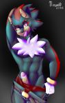  abs anthro clothed clothing ear_piercing ear_ring eulipotyphlan fingerless_gloves gloves handwear hedgehog hi_res male mammal navel niranna penis piercing precum shadow_the_hedgehog solo sonic_(series) tongue tongue_out topless underwear undressing 