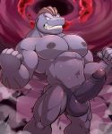  abs absurd_res anthro areola balls big_balls clenched_teeth clothing hi_res humanoid_penis long_penis machoke maldu male manly muscular muscular_male navel nintendo nipples nude pecs penis pok&eacute;mon pok&eacute;mon_(species) pose sharp_teeth smile solo standing teeth thick_penis thick_thighs torn_clothing video_games 