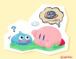  1other ? blue_eyes blue_skin blush chibi dragon_quest kirby kirby_(series) monster nintendo open_mouth rariatto_(ganguri) slime slime_(dragon_quest) smile super_smash_bros. tongue tongue_out 