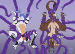 2024 3_toes 4_toes abs aldqueath anal anal_penetration anthro armor artist_logo avian blush bodily_fluids bottomwear breast_milking breast_play breast_suck breasts brown_body claws clothed clothing colored dated dinosaur dromaeosaurid duo english_text feet female glistening glistening_tentacles gradient_background gryphon hi_res keyek_(rall_kirax) lactating logo loincloth male mammal milk multicolored_body mythological_avian mythological_creature mythology navel nude nude_anthro nude_female oral oral_penetration paws penetration prehistoric_species purple_tentacles reptile restrained scalie simple_background slit_penis sound_effects sucking tail tail_tuft tentacles text theropod throbbing toes tuft two_tone_body upside_down vaginal vaginal_penetration white_body wolfarion