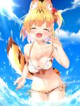  animal_ears bikini kemono_friends makuran serval swimsuits tail wet 