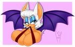 between_teeth big_breasts breast_squish breasts bust_portrait chiropteran doppleganger_(artist) female holding_in_mouth huge_breasts mammal portrait rouge_the_bat simple_background solo sonic_(series) squish wings 