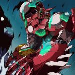  broken claws gamiani_zero getter-1_(devolution) getter_robo getter_robo_devolution glowing highres horns mecha no_humans sky super_robot 