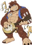  abs anthro banjo banjo-kazooie banjo_(banjo-kazooie) blue_eyes grin hi_res jewelry male mammal muscular muscular_male musical_instrument musical_note necklace nude otukimi otukimi0808 pecs puzzle_piece rareware smile ursid video_games 