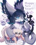 2025 3_fingers 3_toes 4:5 ambiguous_anthro ambiguous_feral ambiguous_gender anthro apode arm_markings big_ears black_body black_ears black_fire black_fur black_hair black_inner_ear black_markings black_tail blue_claws blue_eyes blue_tongue carrying_another cheek_markings chest_tuft claws colored colored_fire countershade_arms countershade_face countershade_fur countershade_hands countershade_scales countershade_torso countershading digital_media_(artwork) draconcopode duo eyelashes facial_markings feet female_(lore) feral finger_claws fingers fire flaming_tail floppy_ears fluffy fluffy_ears fluffy_tail forked_tongue full-length_portrait fur furred_scalie grey_body grey_ears grey_fur grey_scales grey_tail hair head_markings heart_symbol hearts_around_body hi_res hybrid inner_ear_fluff inochi_(mekkyaru) interrobang japanese_text kemono lagomorph larger_ambiguous larger_anthro legless long_ears long_tail looking_at_viewer lop_ears mammal markings mekkyaru mekya_(mekkyaru) monotone_body monotone_fur monotone_tail multicolored_body multicolored_fur nervous new_year_2025 nude pattern_background paws pink_body pink_ears pink_eyes pink_fur pink_tail portrait pupils reptile scales scalie serpentine shaded simple_background size_difference slit_pupils smaller_ambiguous smaller_feral smile snaggle_tooth snake split_form standing tail text three-quarter_view toes tongue tongue_out tuft white_body white_countershading white_ears white_fur white_scales white_tail