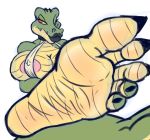  2019 anthro areola breasts claws crocodile crocodilian crocodylid feet female foot_focus hi_res reptile scalie soles solo toe_claws toes zp92 