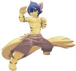  2019 5_fingers alpha_channel anthro blue_hair clothed clothing digital_media_(artwork) green_eyes hair hi_res hybrid lutrine male mammal mustelid phation simple_background smile solo standing topless transparent_background 