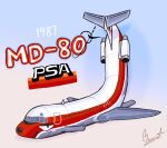 1987 aircraft airliner airplane ambiguous_gender benjathelucky bent_over black_nose canid canine colored_line_art cute_pose door engine feet feral glowing glowing_body glowing_glasses grey_body hi_res leg_markings living_aircraft living_machine living_vehicle logo_background looking_at_viewer machine mammal markings mcdonnell_douglas md-80 metallic_body mustelid mythological_canine mythological_creature mythology orange_body otter plane_wings short_arms short_legs simple_eyes simple_face smile solo tail text turbine vehicle white_body white_line_art window wings