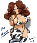  big_breasts bovid bovine breasts cleavage clothed clothing female mammal speeds wide_hips 